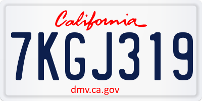 CA license plate 7KGJ319