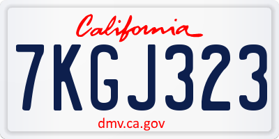 CA license plate 7KGJ323