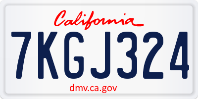 CA license plate 7KGJ324