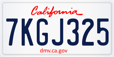 CA license plate 7KGJ325