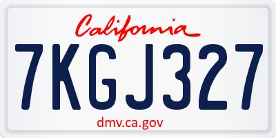 CA license plate 7KGJ327