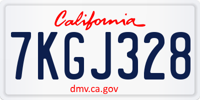 CA license plate 7KGJ328