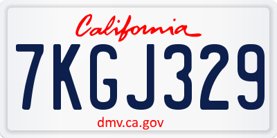 CA license plate 7KGJ329