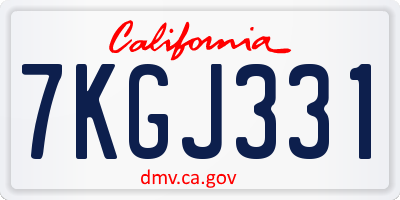 CA license plate 7KGJ331