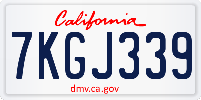 CA license plate 7KGJ339