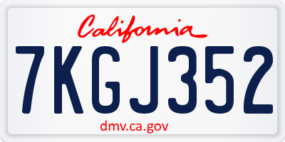 CA license plate 7KGJ352
