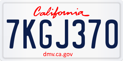 CA license plate 7KGJ370