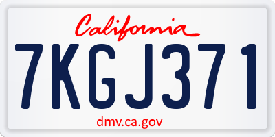 CA license plate 7KGJ371