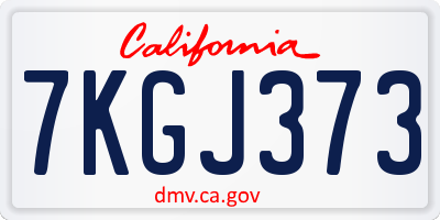 CA license plate 7KGJ373