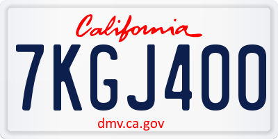 CA license plate 7KGJ400