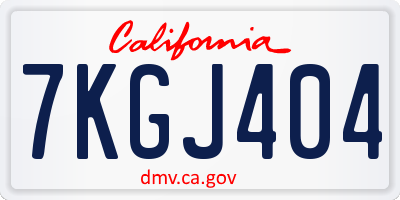 CA license plate 7KGJ404