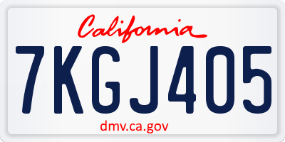 CA license plate 7KGJ405