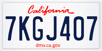 CA license plate 7KGJ407