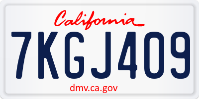 CA license plate 7KGJ409
