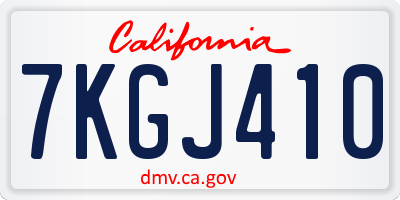 CA license plate 7KGJ410