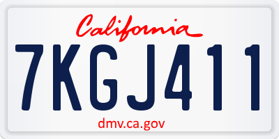 CA license plate 7KGJ411