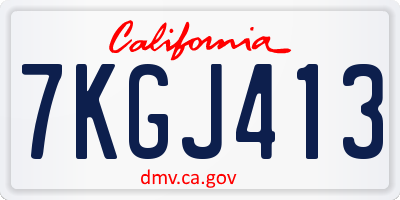 CA license plate 7KGJ413