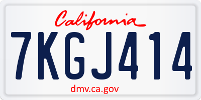 CA license plate 7KGJ414