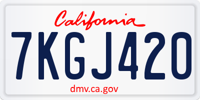 CA license plate 7KGJ420
