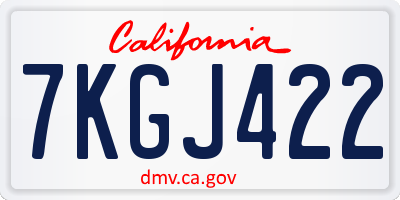 CA license plate 7KGJ422