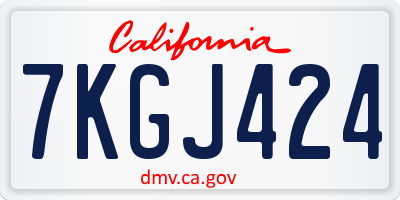 CA license plate 7KGJ424
