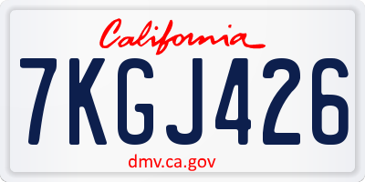 CA license plate 7KGJ426