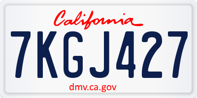 CA license plate 7KGJ427
