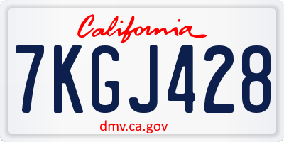 CA license plate 7KGJ428