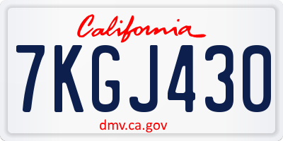 CA license plate 7KGJ430