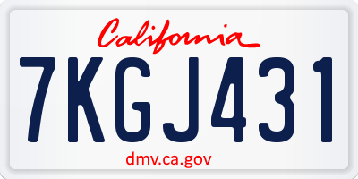 CA license plate 7KGJ431