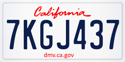CA license plate 7KGJ437