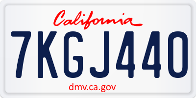 CA license plate 7KGJ440