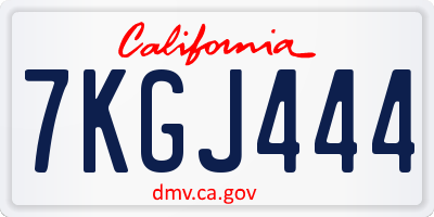 CA license plate 7KGJ444