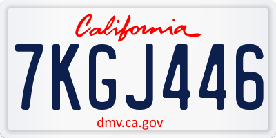 CA license plate 7KGJ446