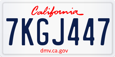 CA license plate 7KGJ447