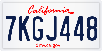 CA license plate 7KGJ448