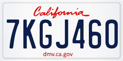 CA license plate 7KGJ460