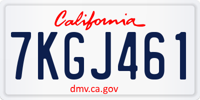 CA license plate 7KGJ461
