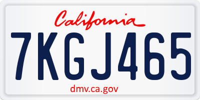 CA license plate 7KGJ465