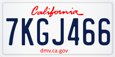 CA license plate 7KGJ466