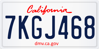 CA license plate 7KGJ468