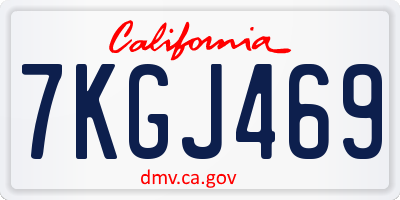 CA license plate 7KGJ469