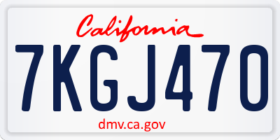 CA license plate 7KGJ470