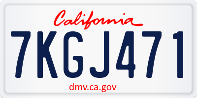 CA license plate 7KGJ471