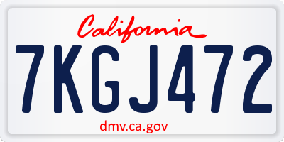 CA license plate 7KGJ472