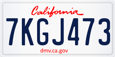 CA license plate 7KGJ473