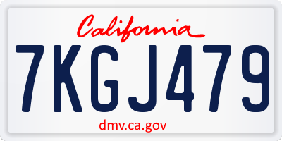 CA license plate 7KGJ479