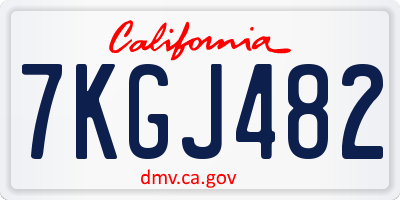 CA license plate 7KGJ482