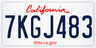 CA license plate 7KGJ483