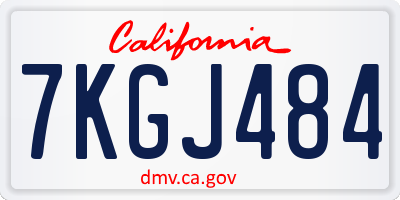 CA license plate 7KGJ484